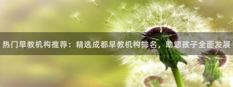 威九国际游戏入口：热门早教机构推荐：精选成都早教机构排名，助您孩子全面发展