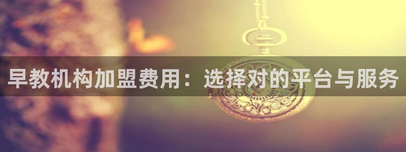 威九国际下载官网app：早教机构加盟费用：选择对的平台与服务